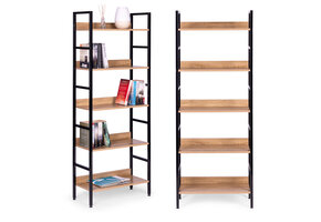 Industriële boekenkast - Metaal MDF - 5 planken - 160cm