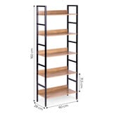 Industriële boekenkast - Metaal MDF - 5 planken - 160cm