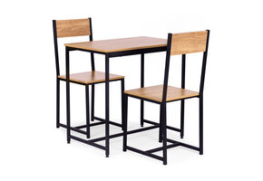 Eettafel met stoelen - Metalen MDF - 2 stoelen