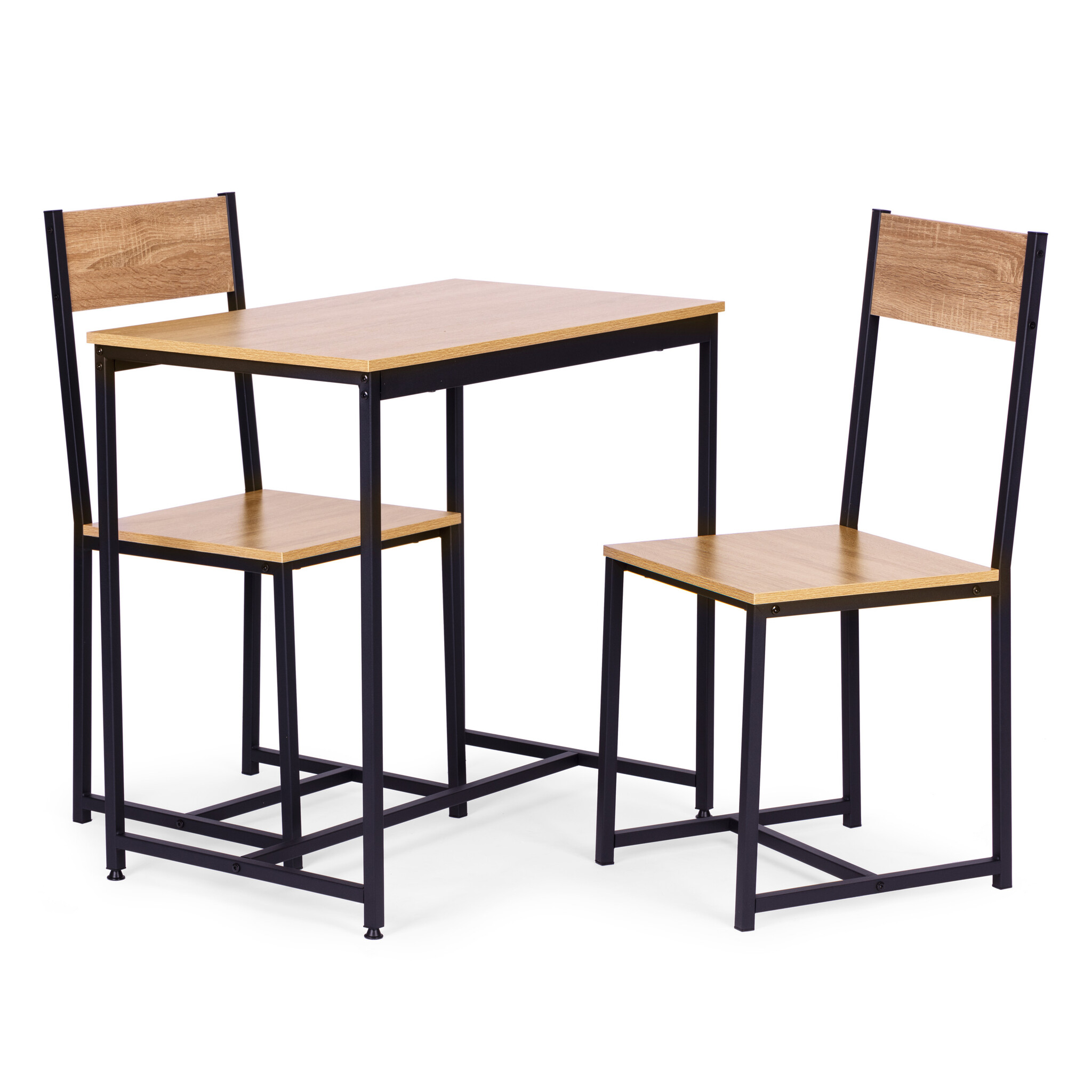 Eettafel met stoelen - Metalen MDF - 2 stoelen
