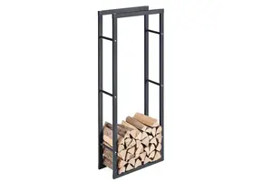 Houtopslagrek - zwart - metaal - 150cm