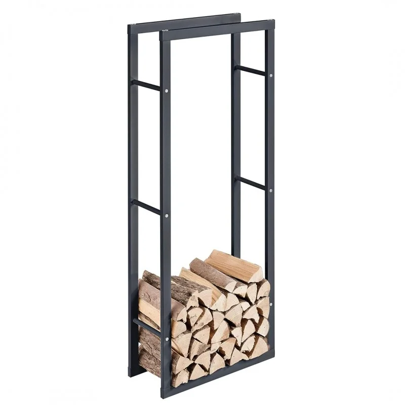 Houtopslagrek - zwart - metaal - 150cm