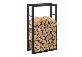 Houtopslagrek - Zwart - Metaal - 100cm