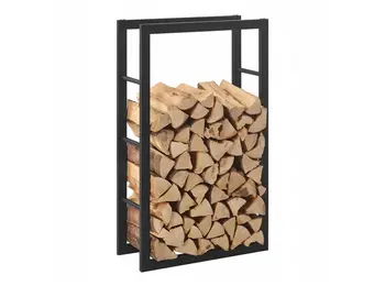 Houtopslagrek - Zwart - Metaal - 100cm