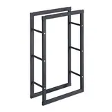 Houtopslagrek - Zwart - Metaal - 100cm