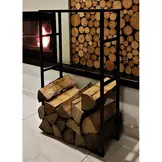 Houtopslagrek - Zwart - Metaal - 100cm