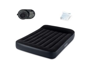 Intex opblaasbaar luchtbed met ingebouwde pomp - fluwelen bed - 64150ND - afmeting: 203x152x46cm