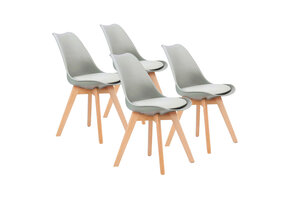 Eetkamerstoelen modern - set - lichtgrijs