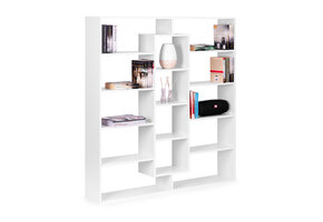 Witte boekenkast modern - 14 planken - Staand - 135x126x21cm