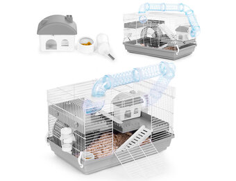 Hamsterkooi compleet - zaagsel - voer - 30 x 46 x 29 cm