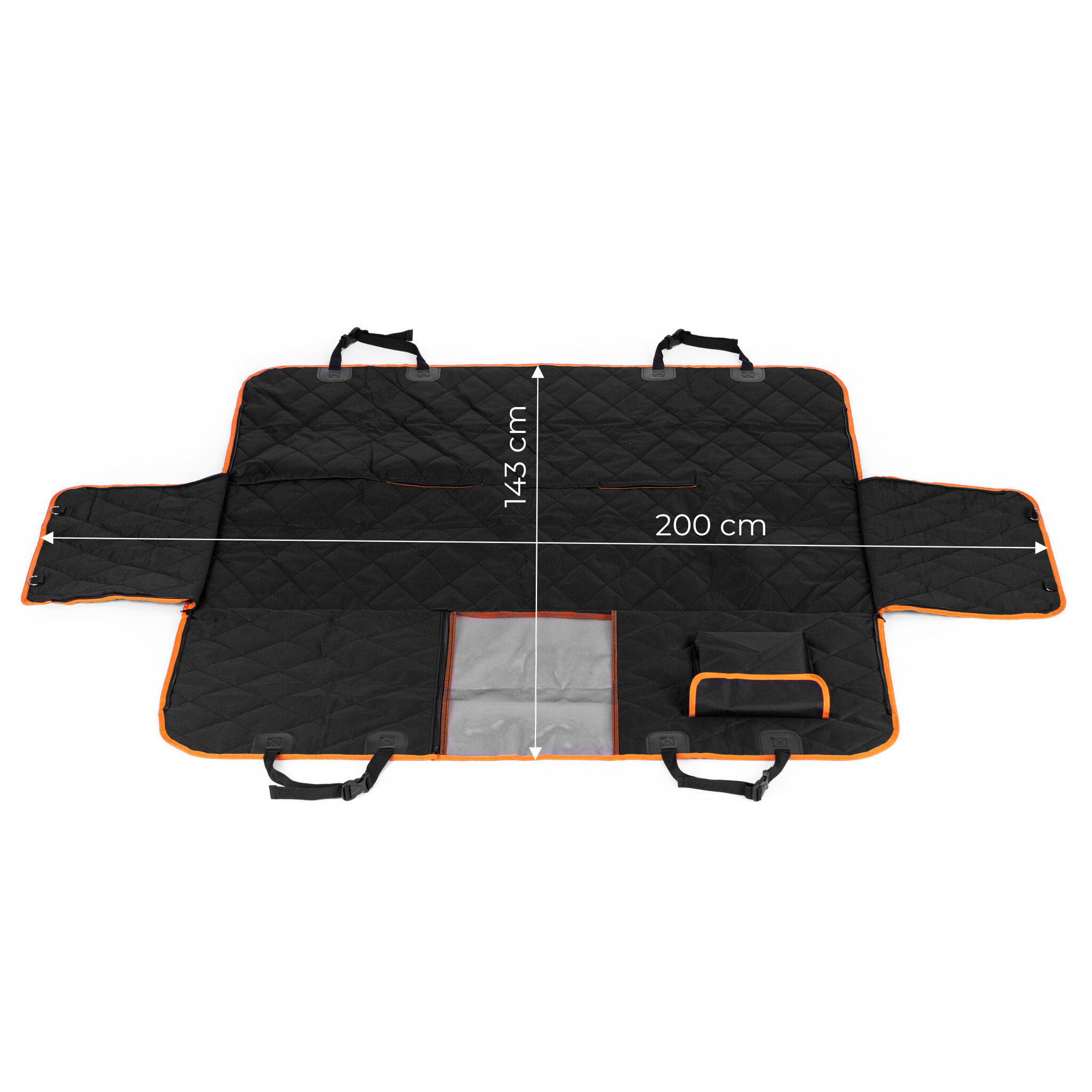 Hondenautostoelhoes - universele maat - zwart - 200 x 143 cm