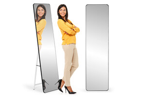 Staande spiegel 148 cm - Rechthoekig - Smalle lijst - Groot