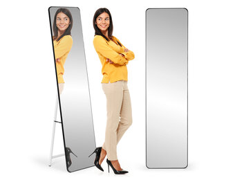 Staande spiegel 148 cm - Rechthoekig - Smalle lijst - Groot