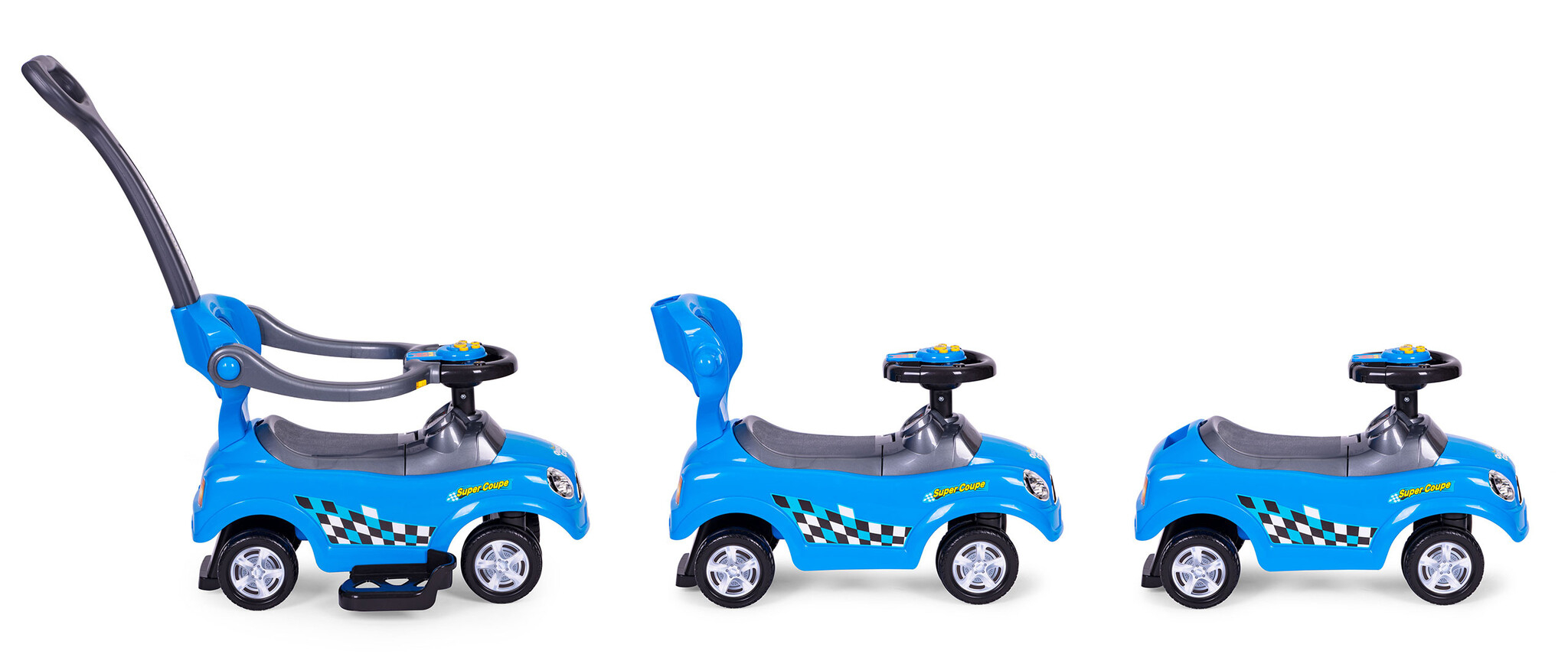 Blauwe loopauto - loopwagentje