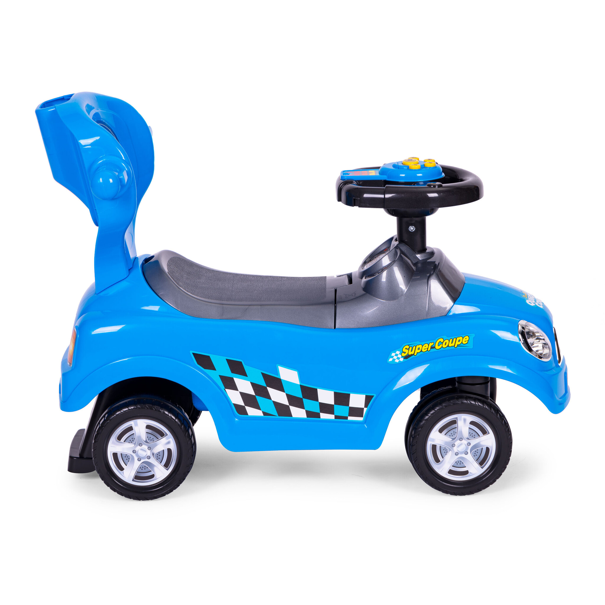 Blauwe loopauto - loopwagentje