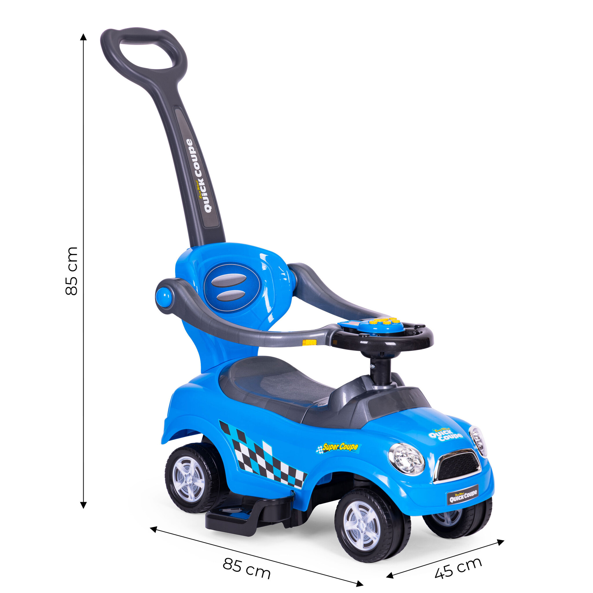 Blauwe loopauto - loopwagentje
