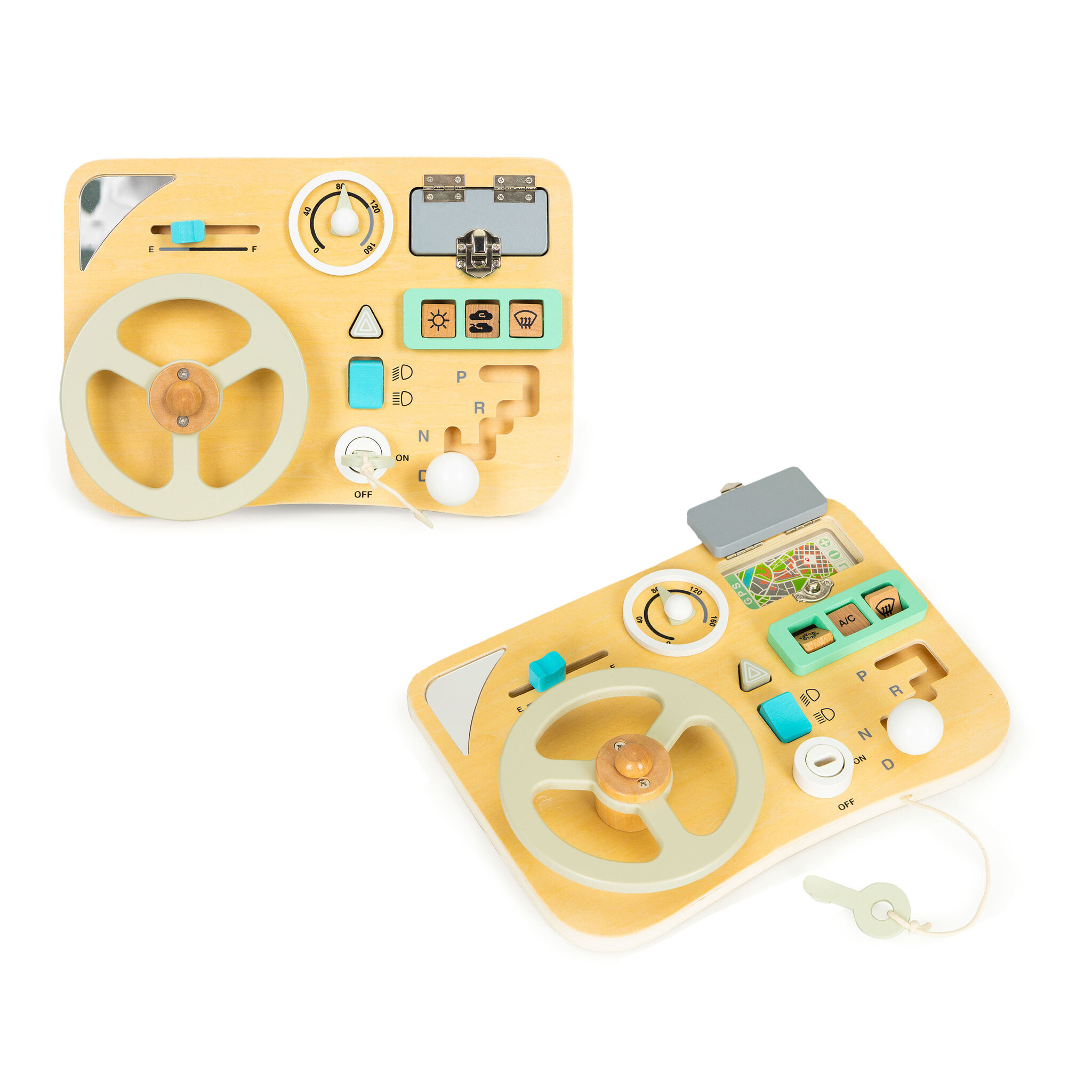 Houten speelgoed autostuur - Manipulatiebord - Voor kinderen - Educatief