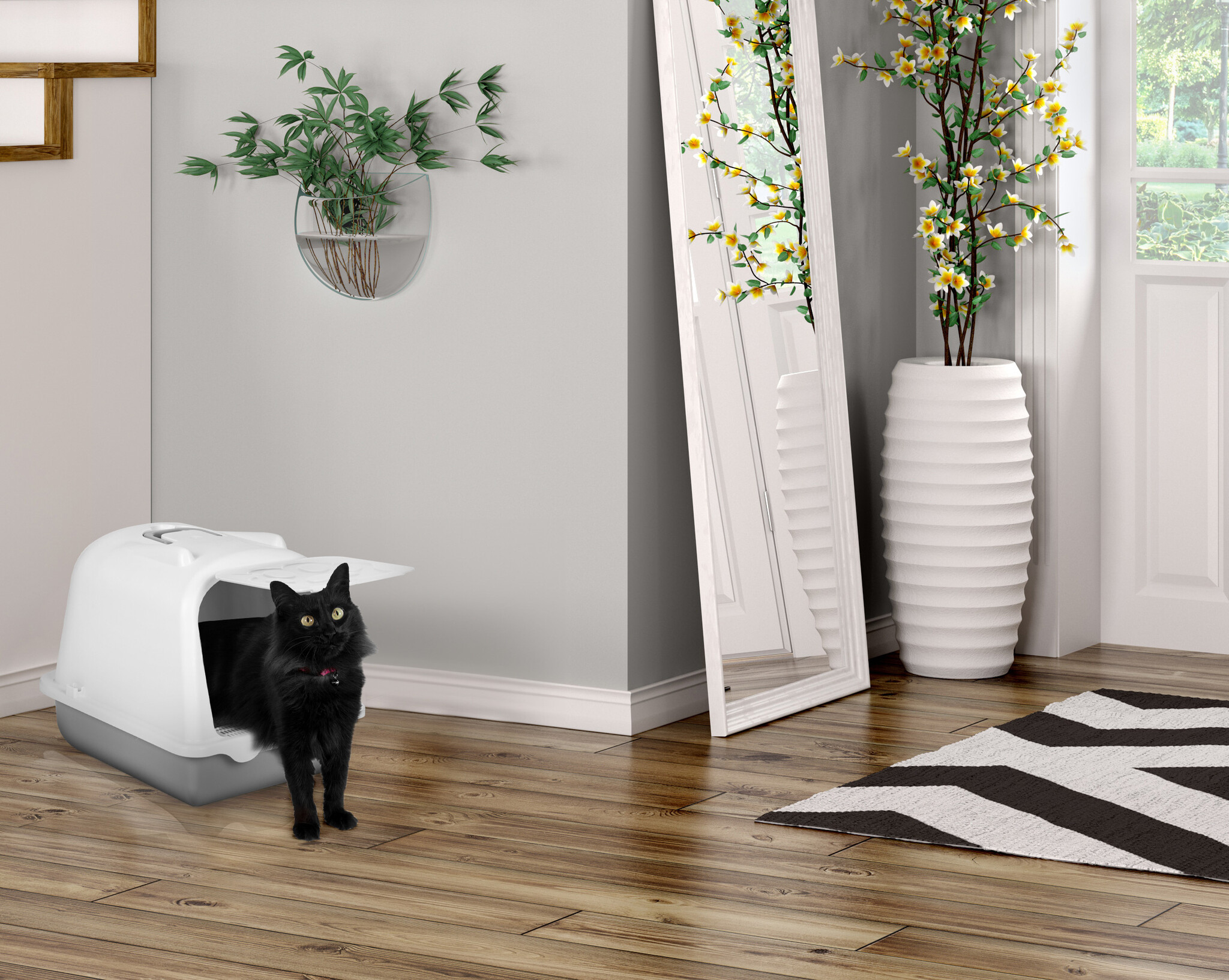 Kattenbak met deur - Groot - Gesloten - Inclusief kattenbakschepje