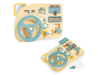 Houten activiteitenbord auto - Stuur - 23x21cm