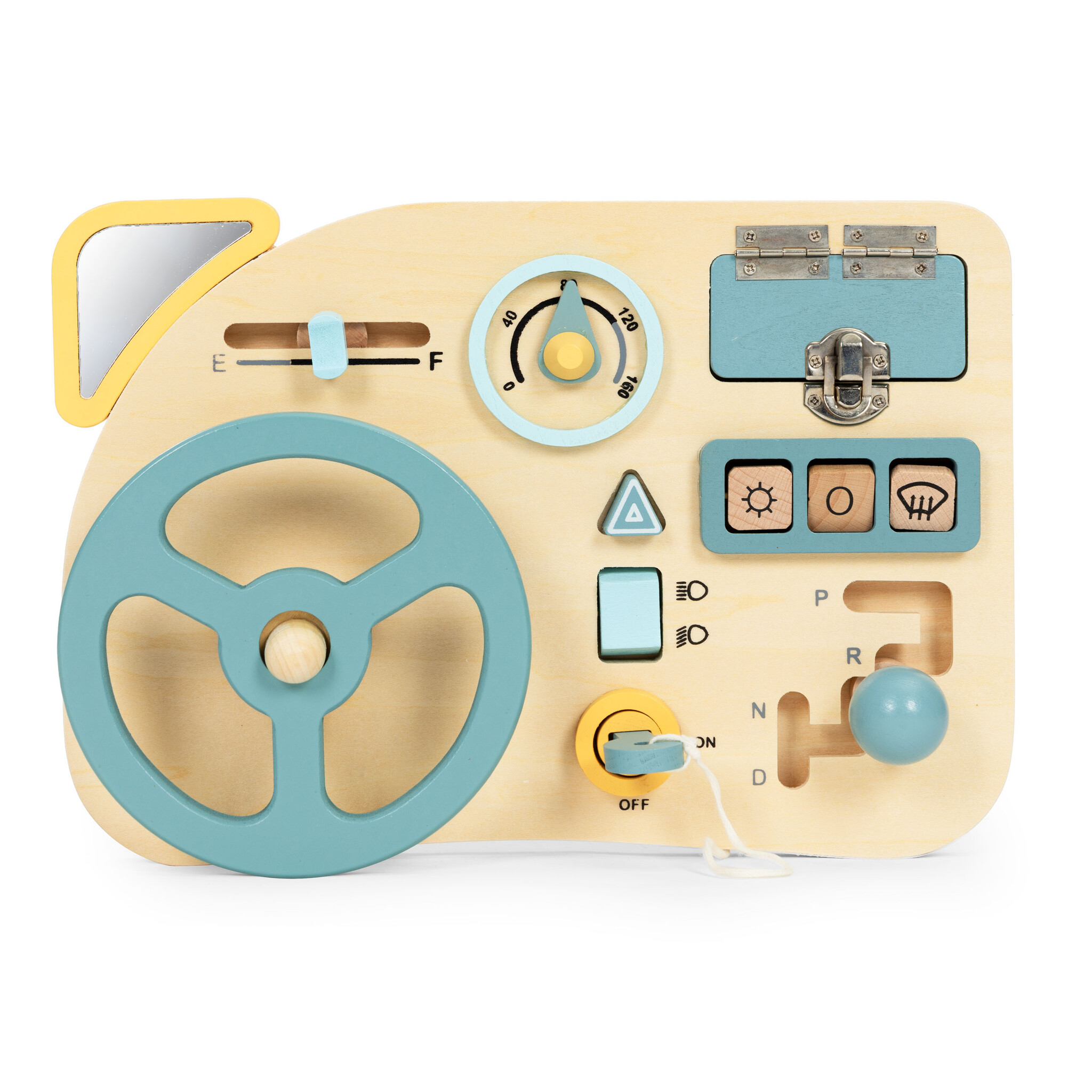 Houten activiteitenbord auto - Stuur - 23x21cm