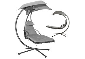 Hangstoel met standaard - grijs - tuinschommel - hangfauteuil