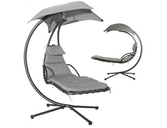 Hangstoel met standaard - grijs - tuinschommel - hangfauteuil