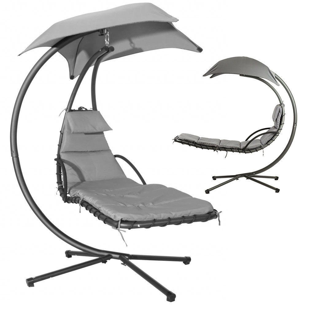 Hangstoel met standaard - grijs - tuinschommel - hangfauteuil