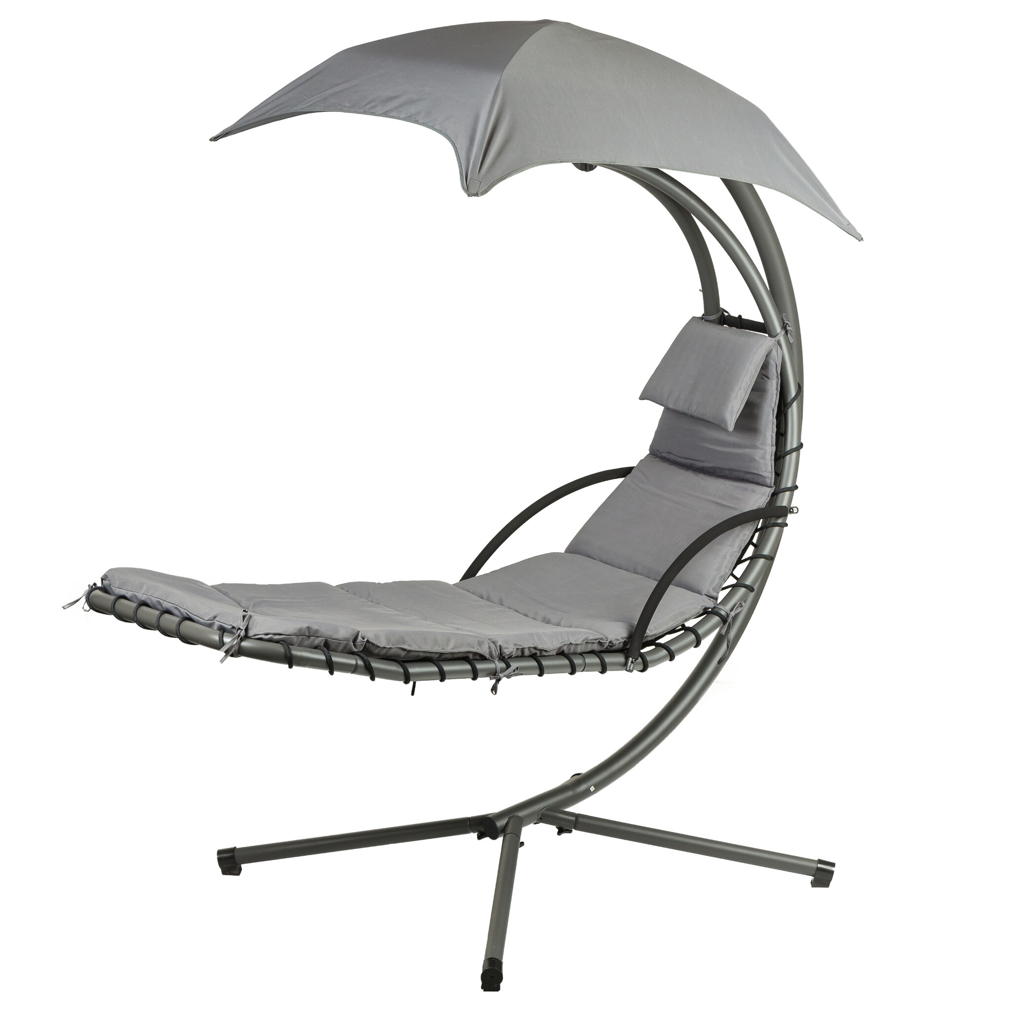 Hangstoel met standaard - grijs - tuinschommel - hangfauteuil