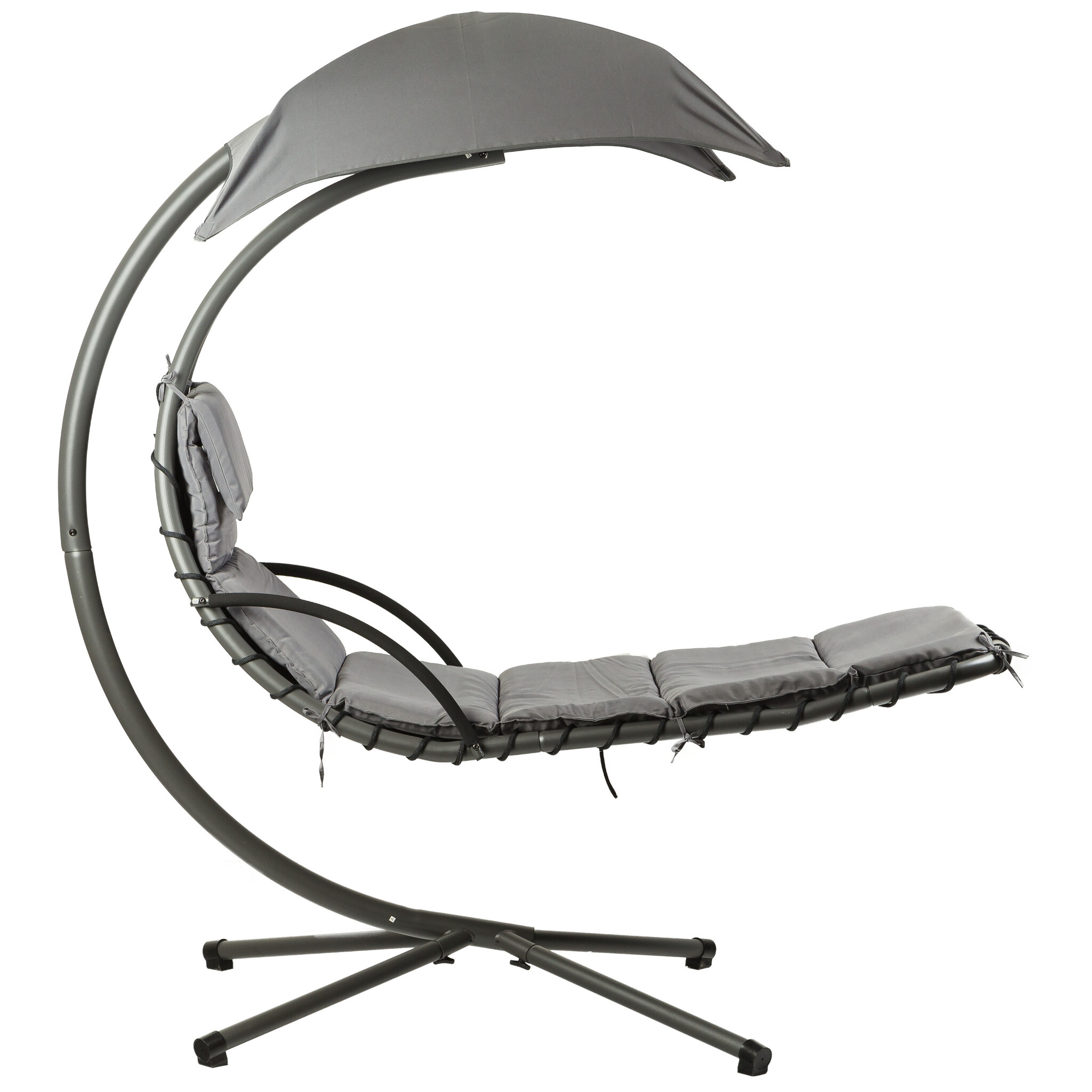 Hangstoel met standaard - grijs - tuinschommel - hangfauteuil