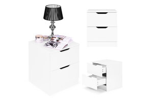 Wit nachtkastje met lades - 50 x 40 x 40 cm
