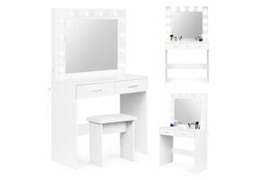 Kaptafel met spiegelverlichting - Groot - Modern - Cosmetisch