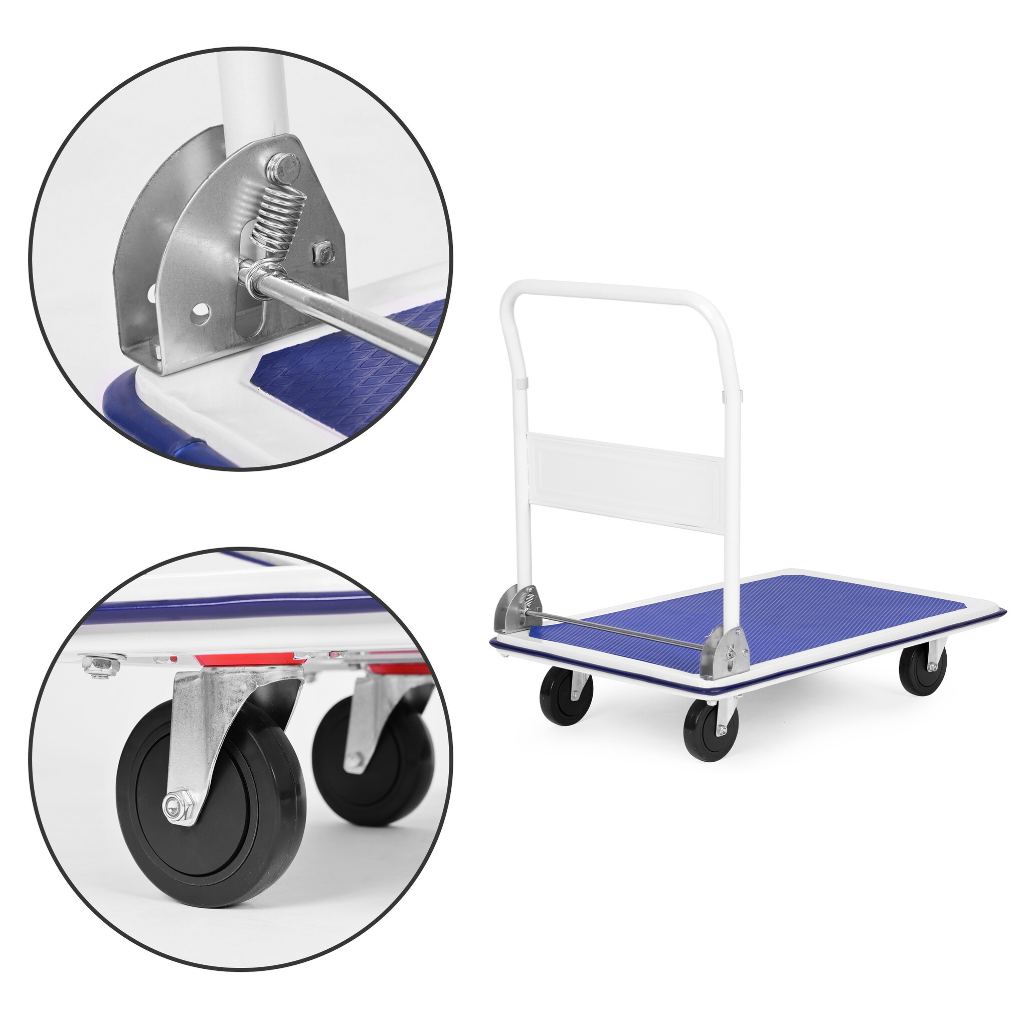 Plateauwagen opvouwbaar 300kg - Magazijnplatformtransportwagen