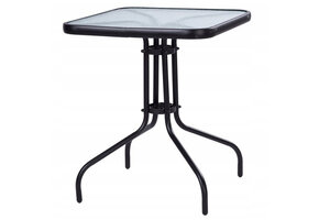 Zwarte glazen tuintafel - Vierkant - Balkon - Terras - Patio