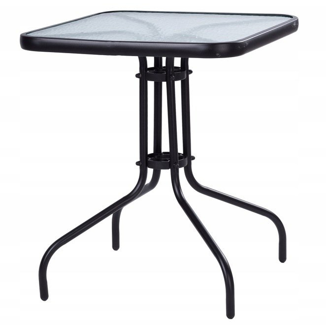 Zwarte glazen tuintafel - Vierkant - Balkon - Terras - Patio