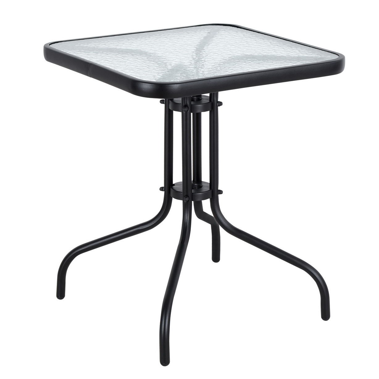 Zwarte glazen tuintafel - Vierkant - Balkon - Terras - Patio