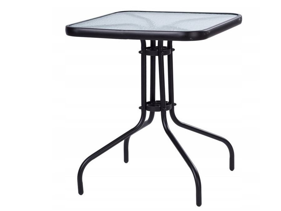 Zwarte glazen tuintafel - Vierkant - Balkon - Terras - Patio