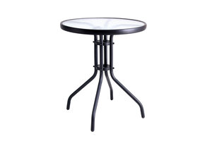 Ronde glazen tuintafel - Zwart - 60cm