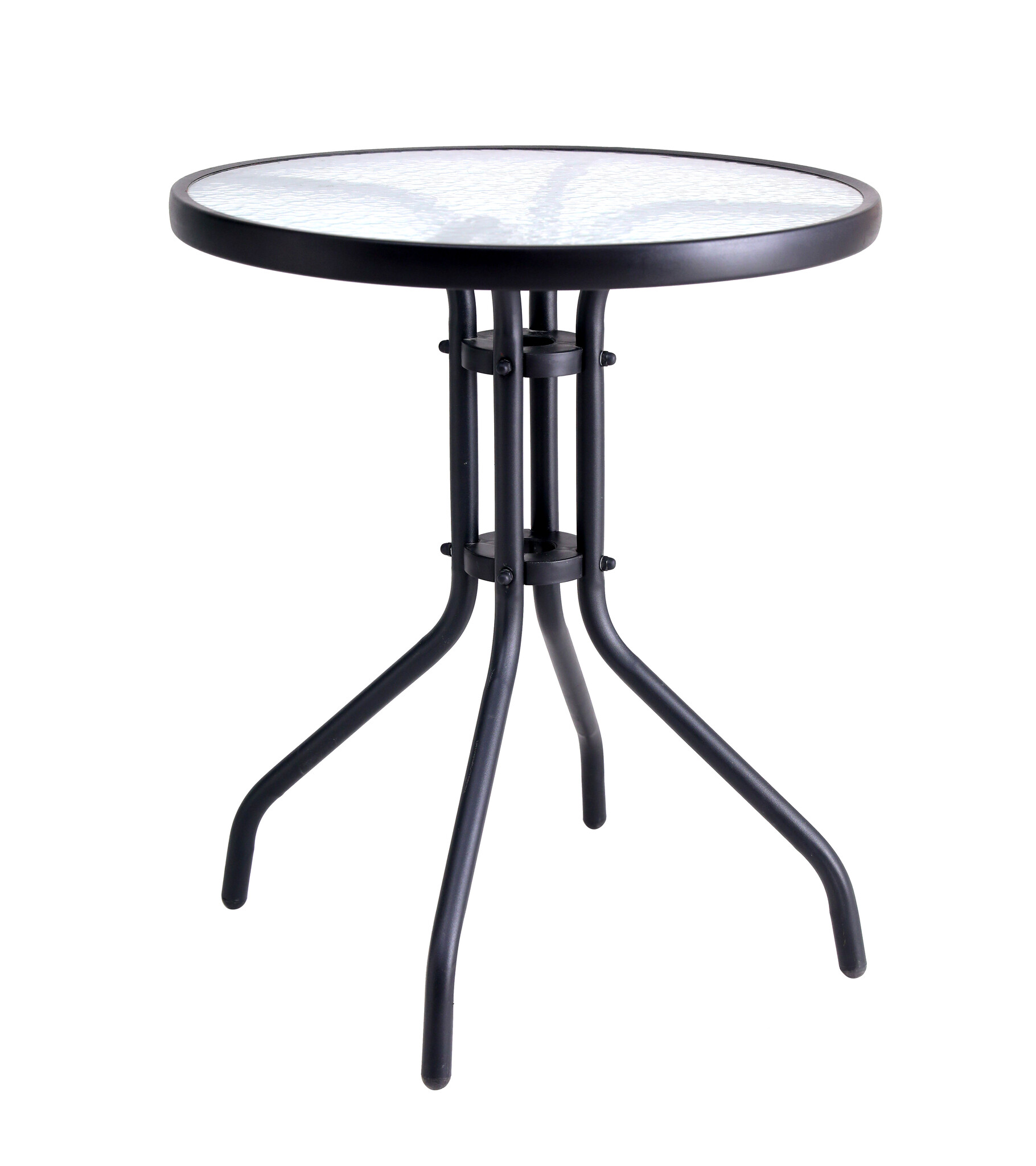 Ronde glazen tuintafel - Zwart - 60cm