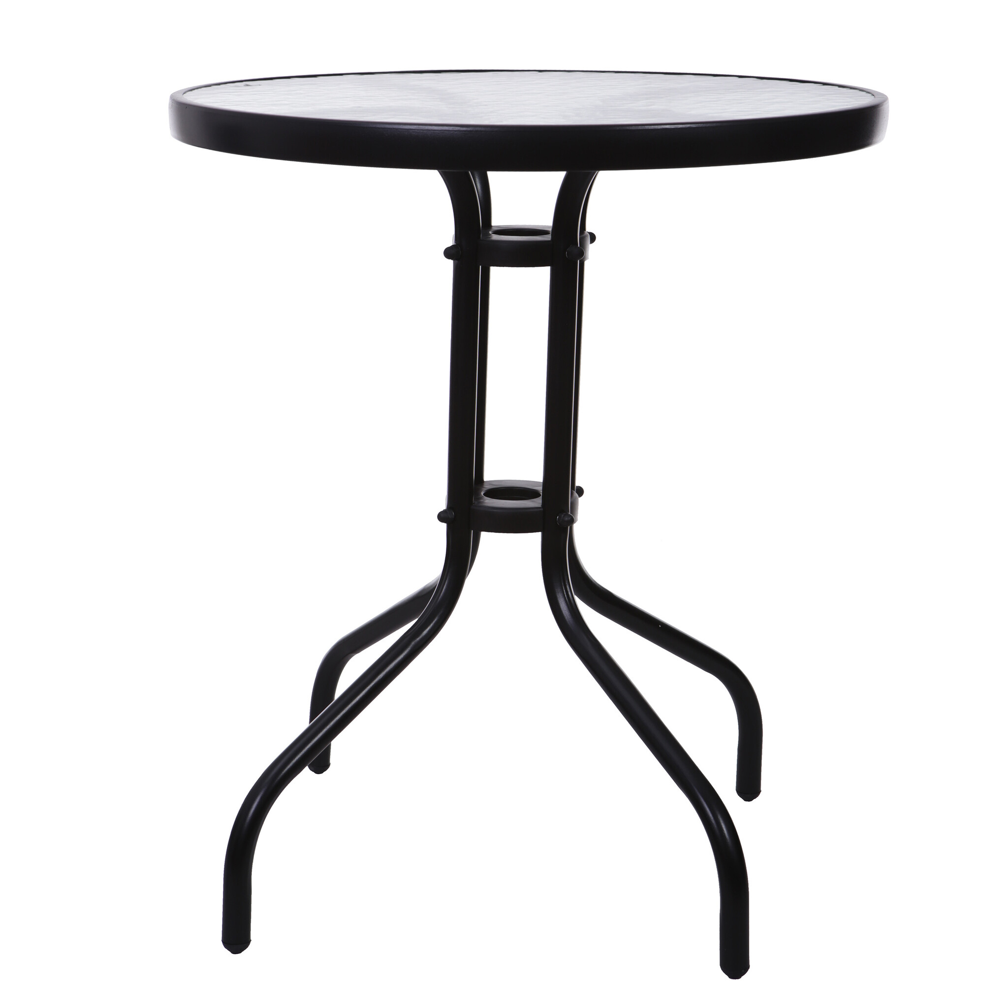 Ronde glazen tuintafel - Zwart - 60cm