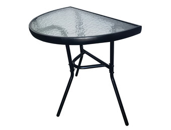Zwarte glazen tuintafel - Halfrond - Voor balkon - Terras - Patio