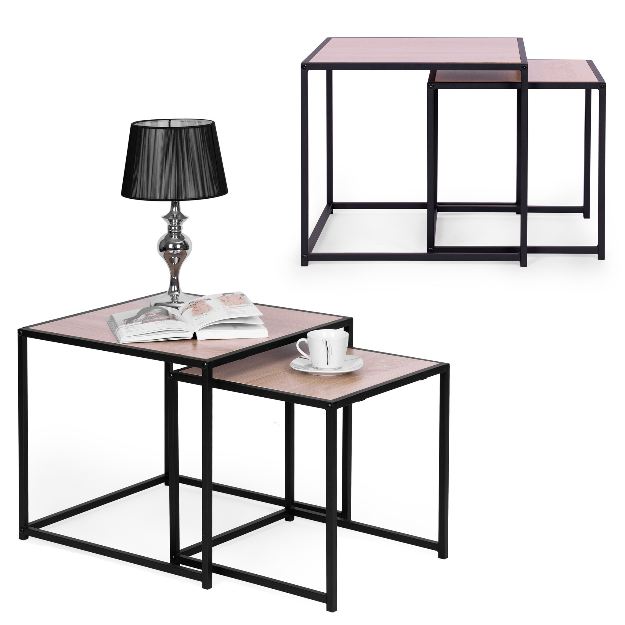 Nesttafels lofoten design - set van 2 - salontafels - 50 x 40 cm