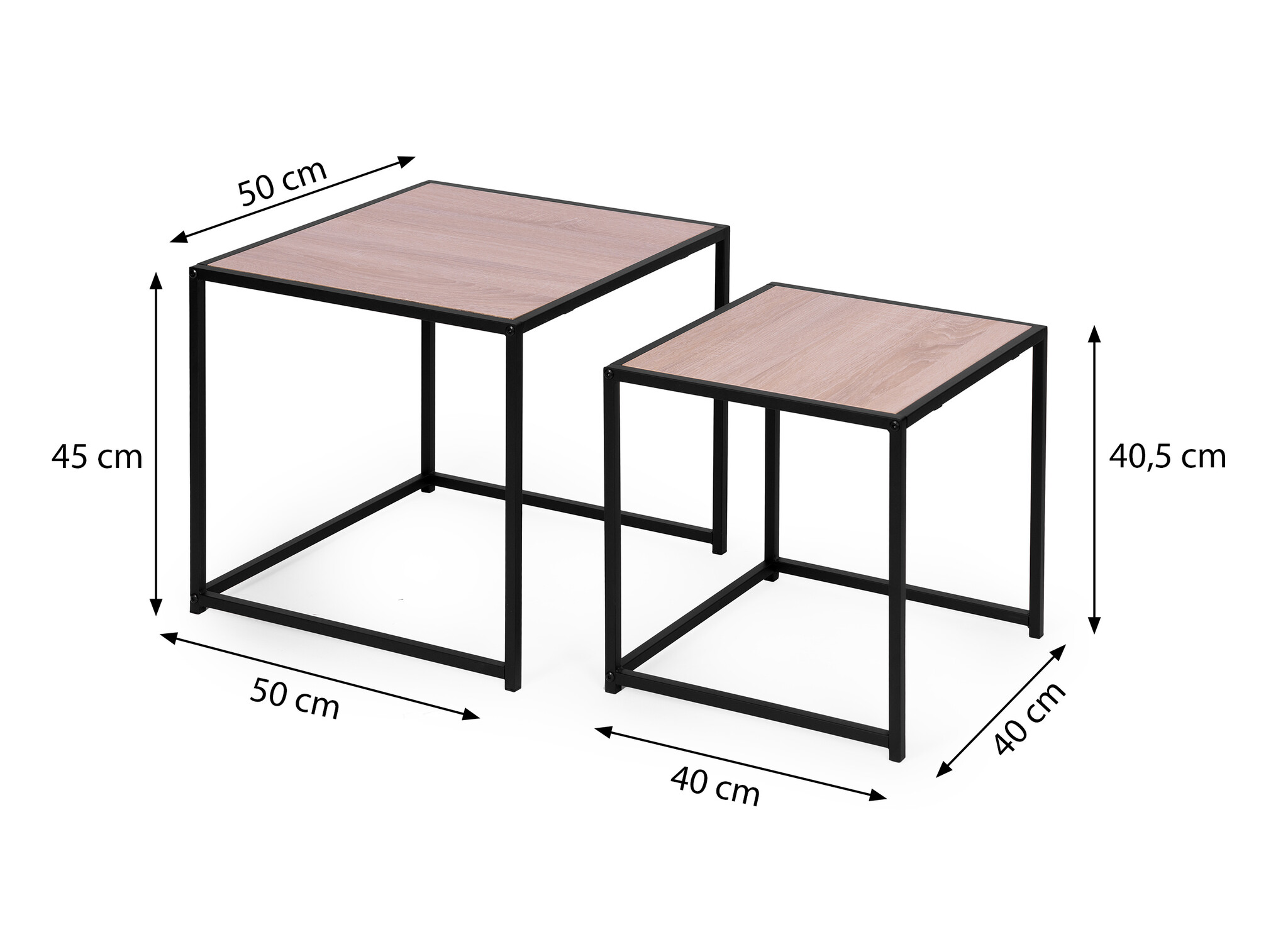 Nesttafels lofoten design - set van 2 - salontafels - 50 x 40 cm