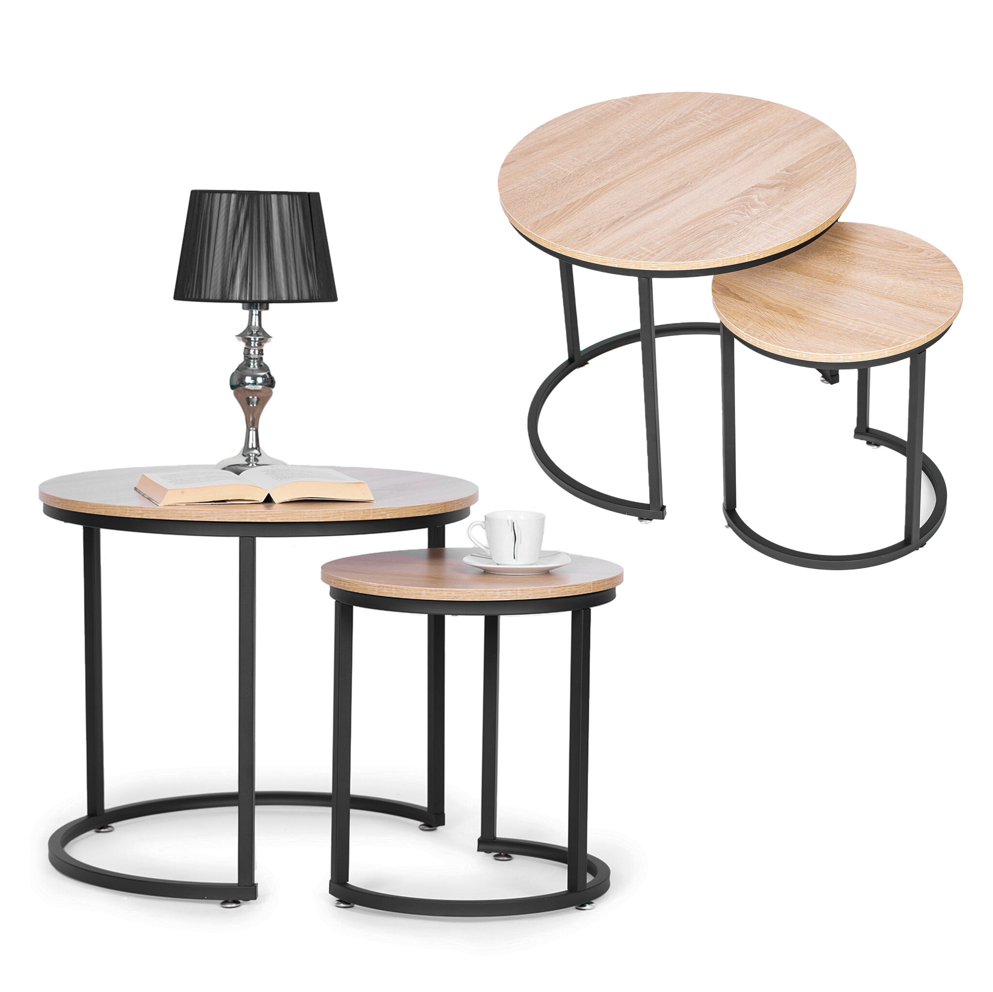 Nesttafels scandinavisch design - rond - Lofoten - set van 2