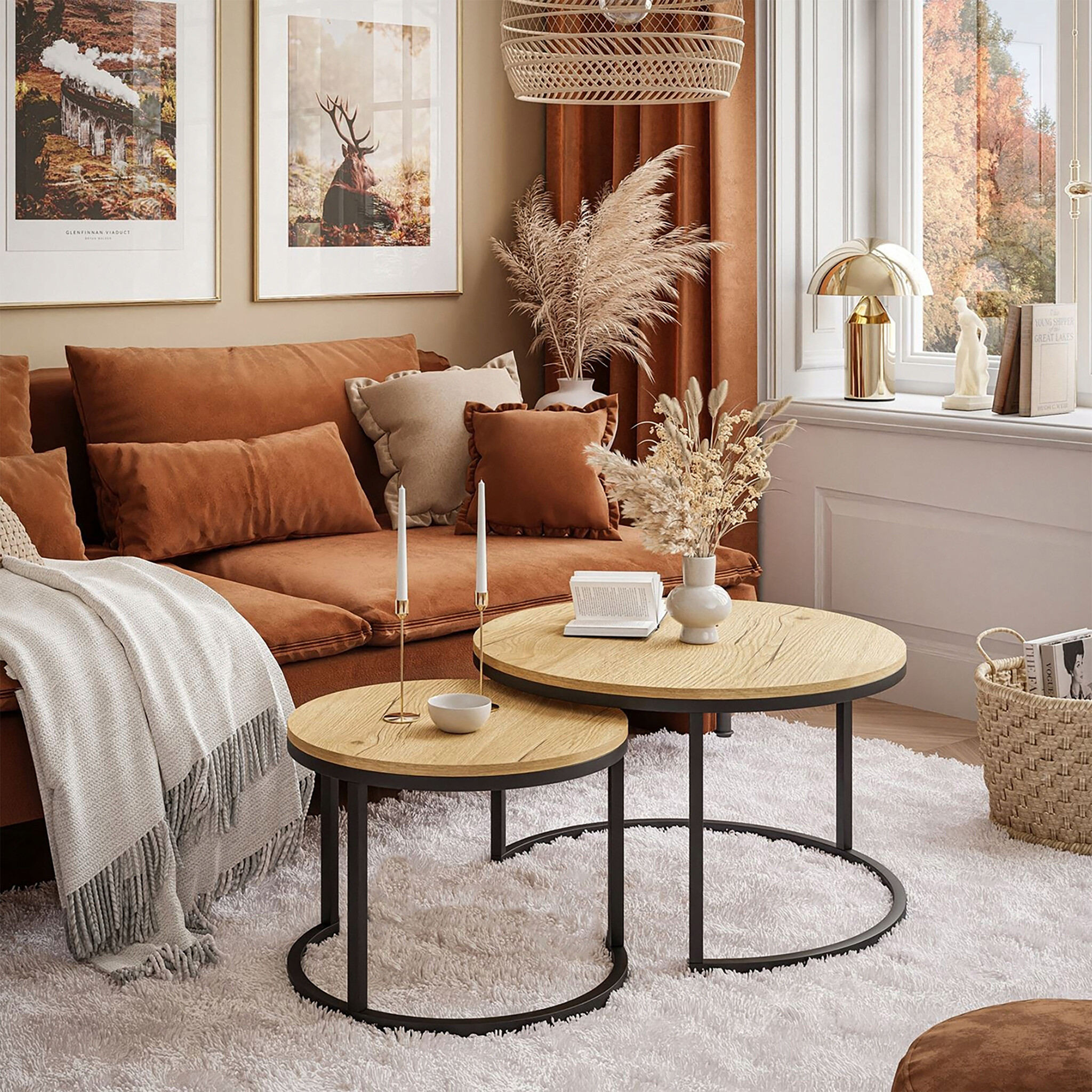 Nesttafels scandinavisch design - rond - Lofoten - set van 2