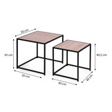Nesttafels scandinavisch design - Lofoten - Set van 2 - 50 en 40 cm