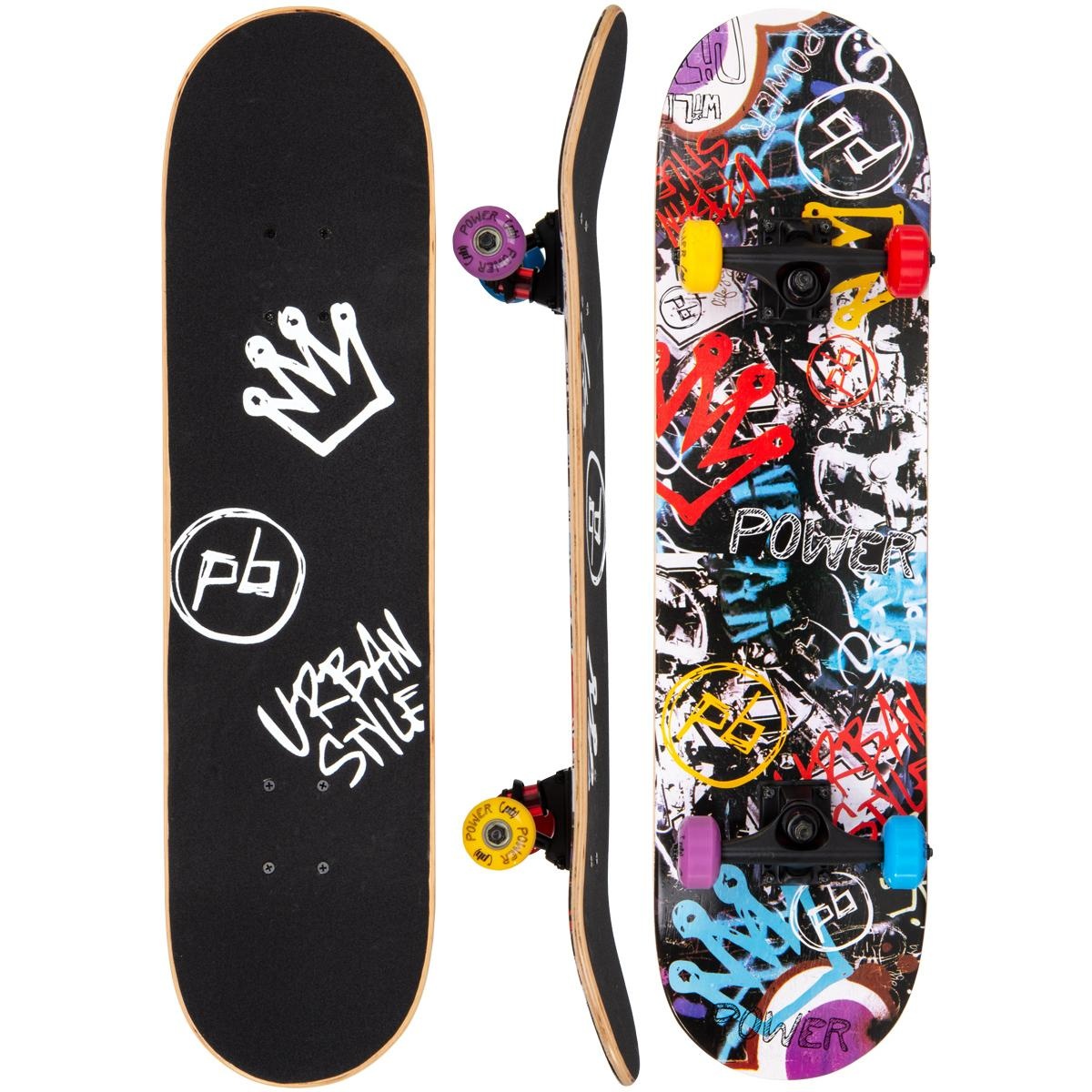 Houten skateboard 79x20cm urban - hout