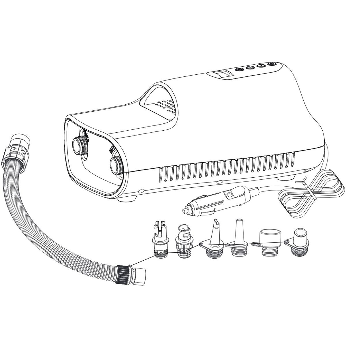 Elektrische sup pomp 12v 22psi - Voor SUP-board kajak
