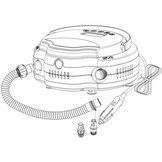 Elektrische sup pomp 12v - LED - Oranje-Zwart - 22PSI