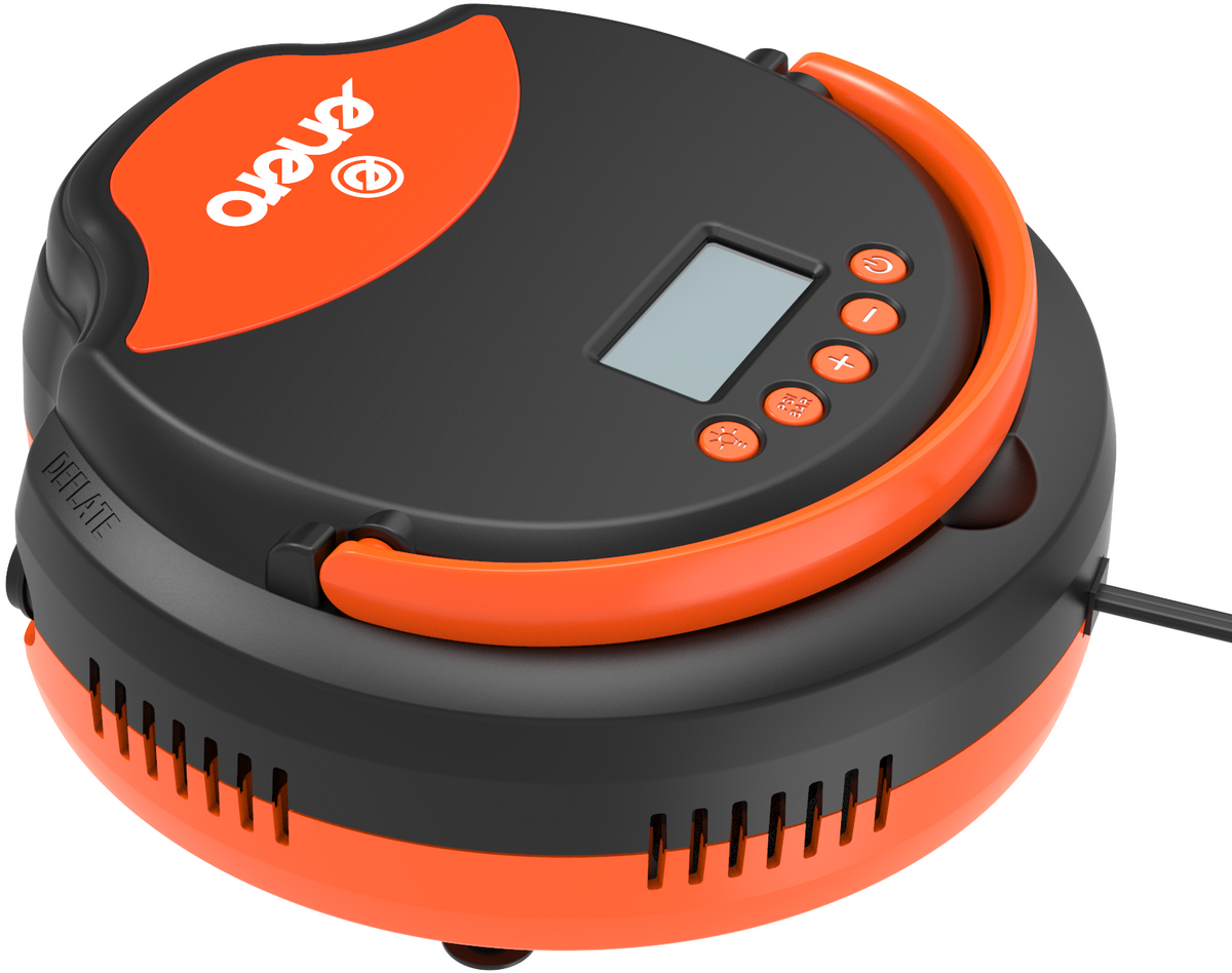 Elektrische sup pomp 12v - LED - Oranje-Zwart - 22PSI