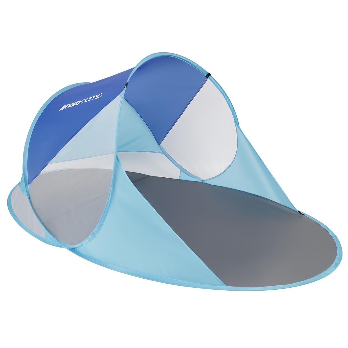 Pop-up strandtent - blauw - zelfuitklappend - 190x120x90/70cm
